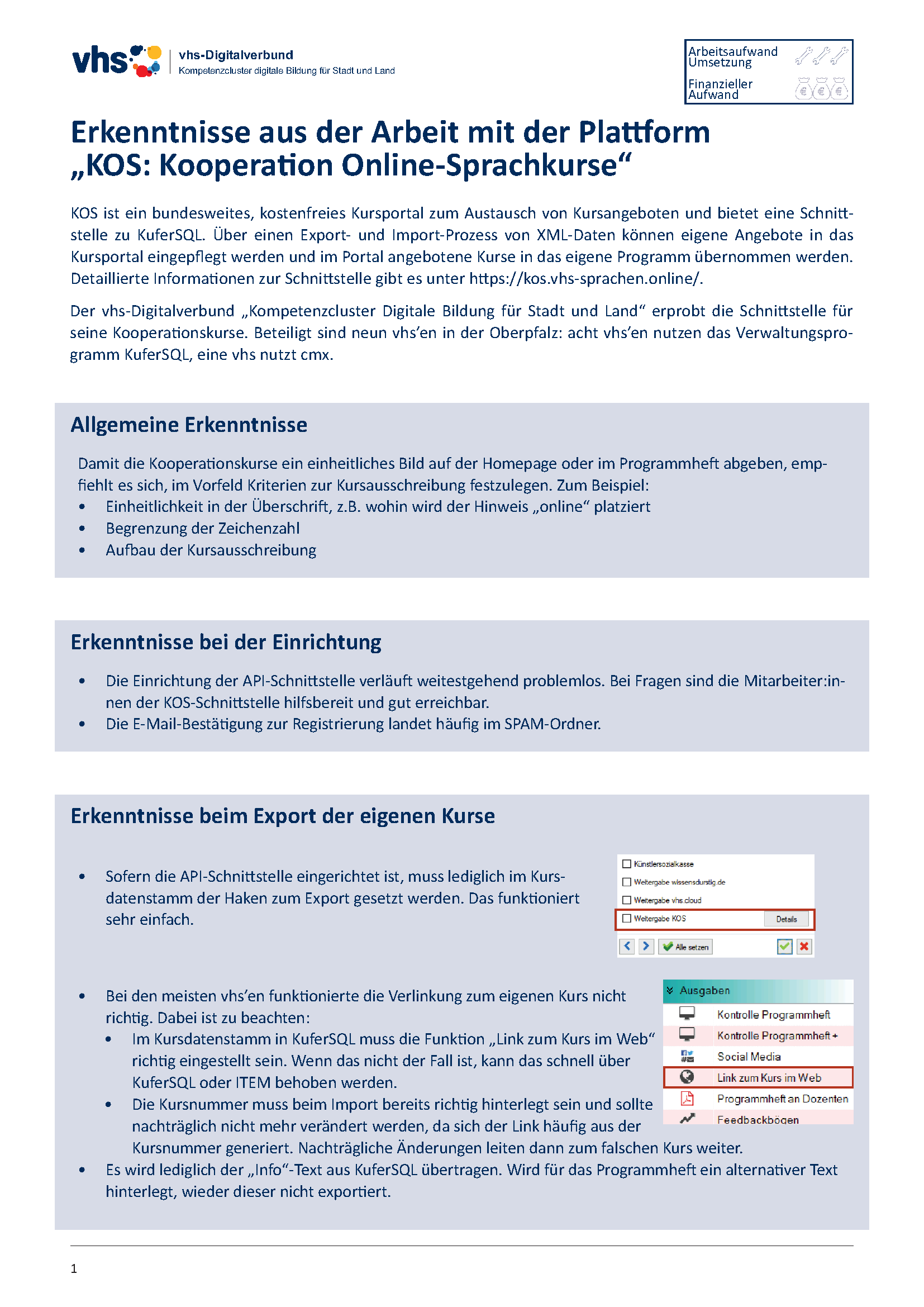 Deckblatt Kompetenzcluster: Erkenntnisse Plattform "Kooperation Online-Sprachkurse"