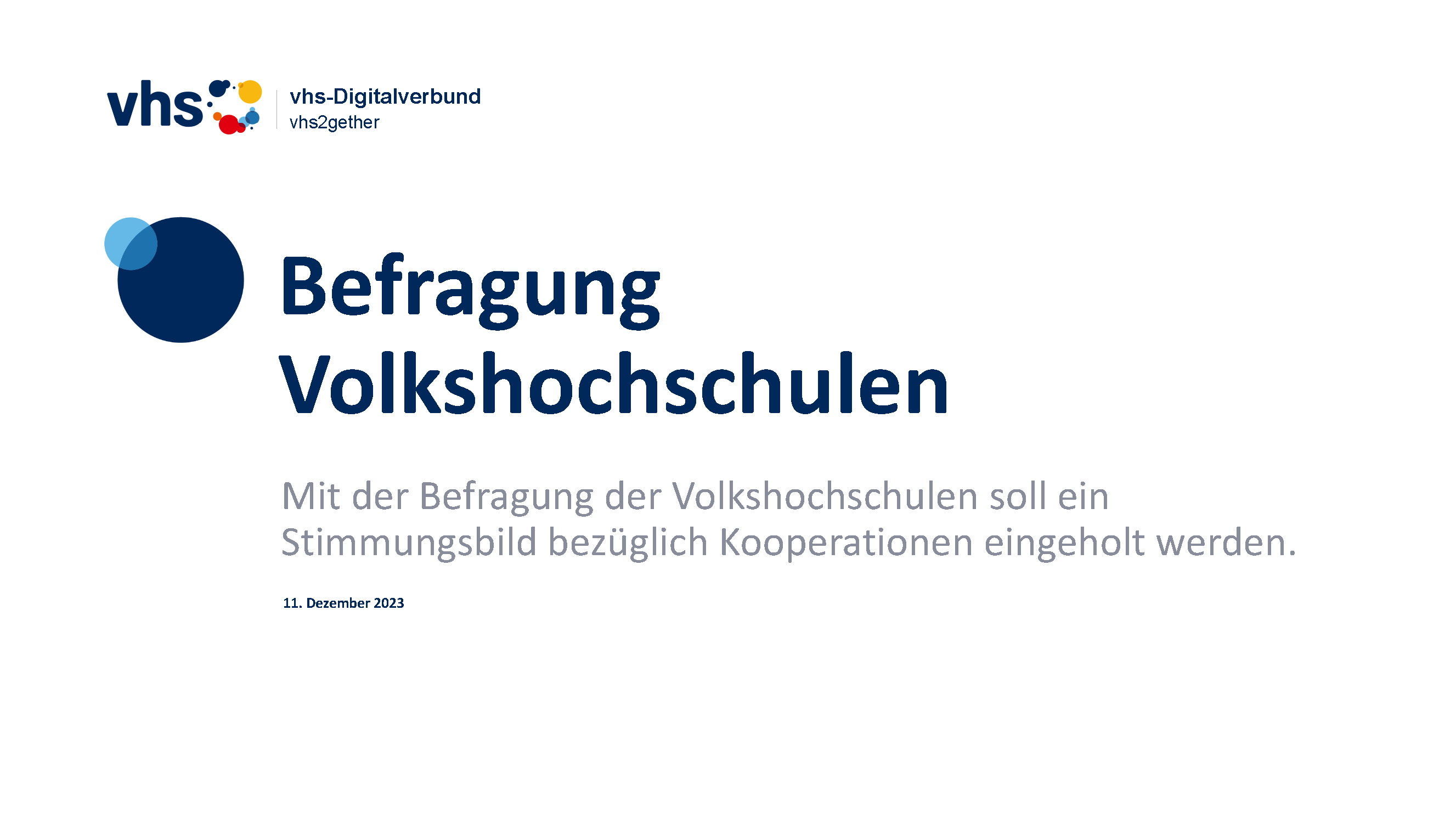 Deckblatt vhs2gether: Umfrage Kooperationsplattform