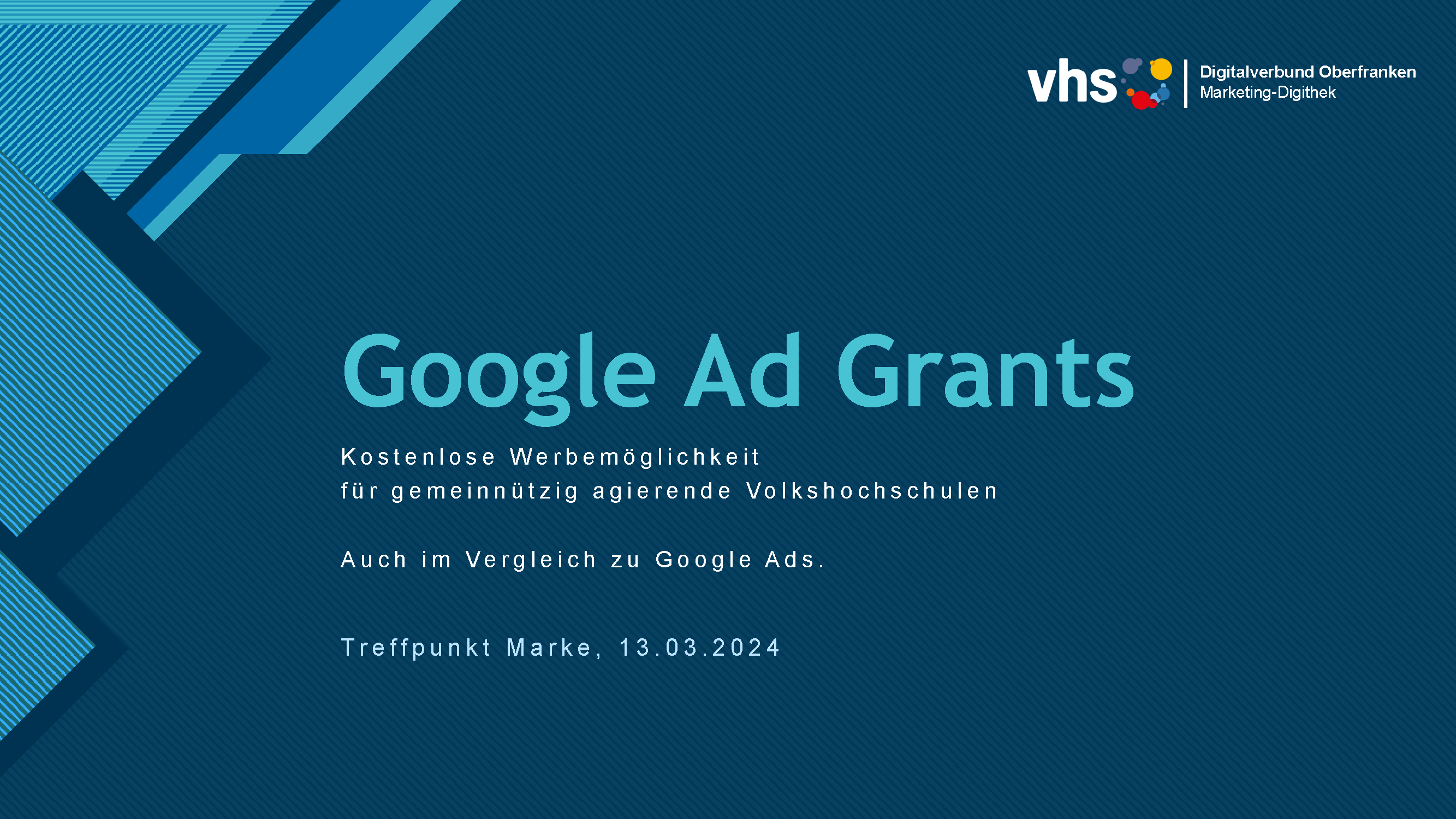 Deckblatt Marketing-Digithek: Google Ad Grants auch im Vergleich zu Google Ads - Gesamtpräsentation
